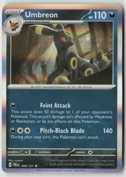 Umbreon 059/131 Holo Rare Prismatic Evolutions Pokemon Holo Near Mint - Image 1