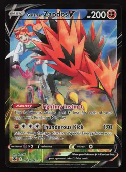 Galarian Zapdos V TG19/TG30 Astral Radiance Trainer Gallery Pokemon English NM - Image 1