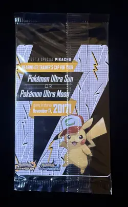 🔥Pokemon Ash’s Pikachu SM108 Black Star Promo SEALED Ultra Sun Moon GameStop NM - Image 2