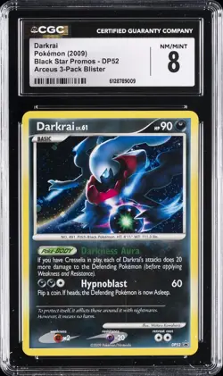 2009 POKEMON BLACK STAR PROMOS ARCEUS 3-PACK BLISTER #DP52 DARKRAI CGC 8 - Image 1