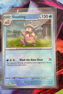 2025 POKEMON PRISMATIC EVOLUTIONS MASTER BALL REVERSE HOLO #019 SLOWKING - Image 5