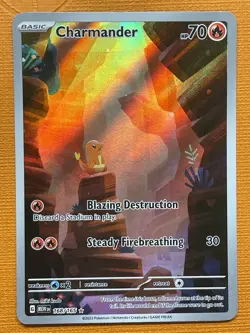 Pokemon Charmander 168/165 Sv: Scarlet & Violet 151 Illustration Rare Holo NM - Image 1