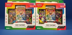2 PACK Pokemon First Partner Illustration Rare Promo Collection SEALED BOX LOT - Image 1