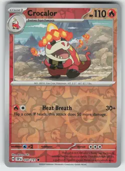 Crocalor Reverse Holo Common SV08: Surging Sparks 030/191 Pokemon - Image 1