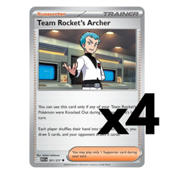 4x Team Rocket's Archer 201/217 ME: Ascended Heroes (ASC) Pokemon Playset x4 - Image 1