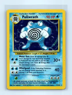 Pokemon tcg Base Set Poliwrath Moderately played - Image 1