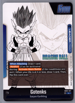 Dragon Ball Card Game Gotenks Card Sb02-017 Silver Leader Card - Image 2
