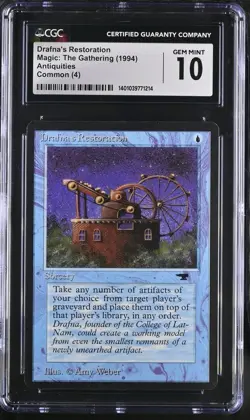 DRAFNA'S RESTORATION Antiquities CGC 10 MTG [Nostalgium] - Image 1