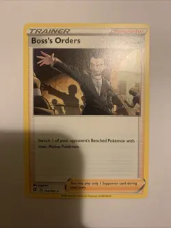 Pokemon Boss's Orders Giovanni Supporter Card Sword & Shield 154/192 English - Image 1