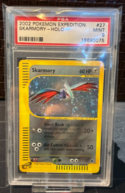 Pokemon Card Expedition 2002 Skarmory Holo Rare PSA 9 Mint 27/165 Nintendo SWIRL - Image 1