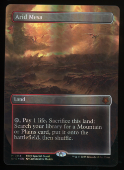 Arid Mesa - Dragonscale Foil Borderless - MTG Tarkir: Dragonstorm Special Guests - Image 1