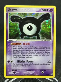 Unown x/28 Holo X | EX Unseen Forces | MP | Vintage Pokemon Card TCG W/ Swirl - Image 1