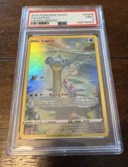 Pokemon Lapras Ultra Rare Full Art Holo PSA 9 Crown Zenith GG05/GG70 2023 - Image 1