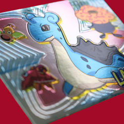 LAPRAS (LAPLACE)--JAPANESE MEIJI EMBOSSED PROMO FOIL POKEMON CARD - Image 2