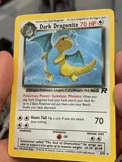 Pokemon Dark Dragonite 5/82 Team Rocket Unlimited Holo Rare LP (Raised Surface) - Image 5
