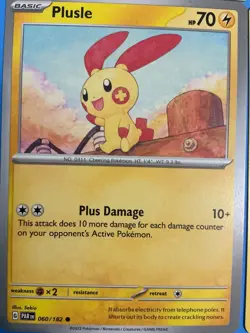 6 plusle Minun Pokemon cards Cute ➕➖🧲⚡⚡ TCG mixed LOT - Image 5