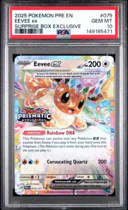 2025 POKEMON PRE EN-PRISMATIC EVOLUTIONS SURPRISE BOX EXCLUSIVE EEVEE EX PSA 10 - Image 1