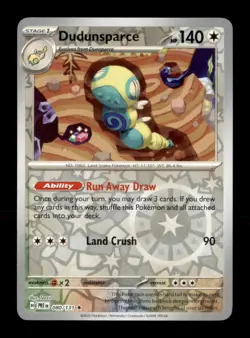 Pokemon TCG SV: Prismatic Evolution Dudunsparce Rare Reverse Holo - Image 1