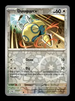 Pokemon TCG SV: Prismatic Evolution Dunsparce Common Reverse Holo - Image 1