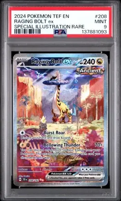 PSA 9 - 2024 Pokemon Temporal Forces Raging Bolt ex #208 - SIR - Image 1