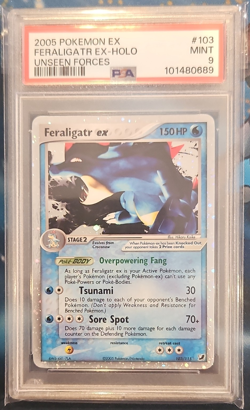 Pokemon Feraligatr ex Holo Ultra Rare Unseen Forces #103/115 PSA 9 2005 - Image 1
