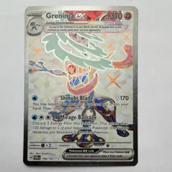 Pokemon Greninja ex Double Rare Tera Full Art Holo 198/167 Twilight Masquerade - Image 1