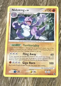 2009 Pokemon TCG Rising Rivals Nidoking Lv.59 HP 130 Regular Non Holo 29/111 LP - Image 1