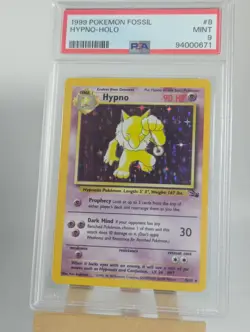 1999 POKEMON FOSSIL #8 HYPNO - HOLO PSA 9 - Vintage WOTC - Image 3