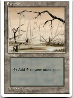 MTG Swamp (B) L Fourth Edition 190 LP - Image 1