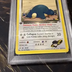 2000 POKEMON GYM HEROES 1ST EDITION #33 ROCKET'S SNORLAX PSA 8 - Image 4