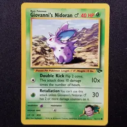 Giovanni's Nidoran M 76/132 Unlimited Common Gym Challenge Pokemon LP - Image 1