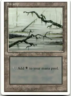 MTG Swamp (C) L Fourth Edition 191 LP - Image 1