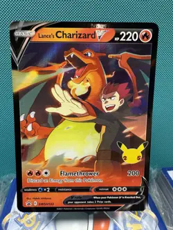 Pokemon TCG Lance’s Charizard V SWSH133 Black Star Promo Celebrations Holo NM - Image 1