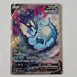 Pokemon TCG Vaporeon V SWSH181 Promo Full Art Holo 210 HP Splash Jump - Image 1