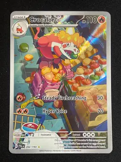 Pokemon Crocalor Illustration Rare SV02: Paldea Evolved 202/193 NM - Image 1