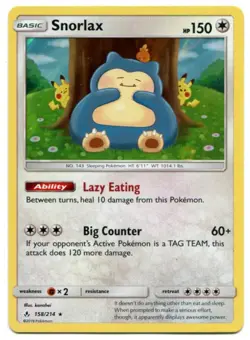 Pokemon Snorlax Holo Unbroken Bonds 158/214 NM - Image 1