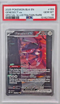 2025 POKEMON BLK EN-BLACK BOLT SPECIAL ILLUSTRATION RARE #169 GENESECT EX PSA 10 - Image 1