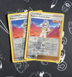 Karen's Conviction 144/198 Reverse Holo Chilling Reign Pokemon TCG Playset x 2 - Image 1