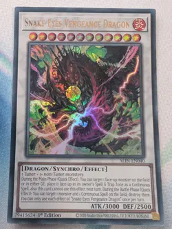 YuGiOh! Snake-Eyes Vengeance Dragon ALIN-EN040 Ultra Rare LP 1st Ed* - Image 1
