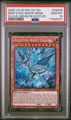 YuGiOh Deep-Eyes White Dragon MVP1-ENS05 Secret Rare 1st Edition PSA 10 Gem Mint - Image 1