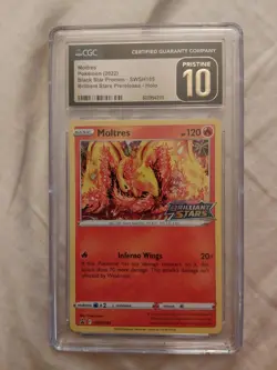 2022 Pokemon Brilliant Stars Promo #185 Moltres Prerelease Cgc Pristine 10 - Image 1