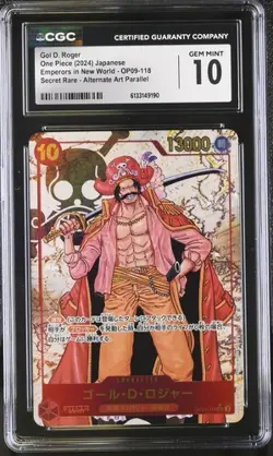 CGC 10 GEM MINT Japanese One Piece 2024 Gol D. Roger OP09-118 ALT ART Parallel - Image 1