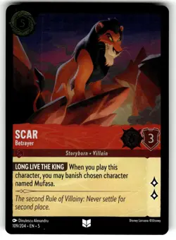 Disney Lorcana Shimmering Skies 109/204 Scar - Betrayer - Foil - Image 1
