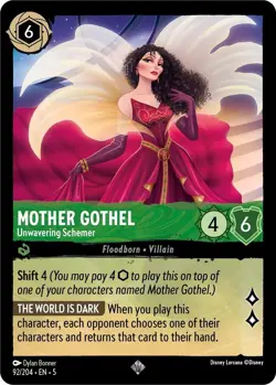 Disney Lorcana TCG - Shimmering Skies Mother Gothel - Unwavering Schemer 92/204 - Image 1