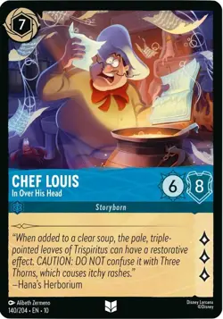 Disney Lorcana TCG Whispers in the Well - Chef Louis - In Over His Head 140/204 - Image 1