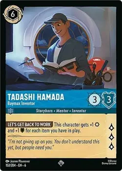 Disney Lorcana TCG Azurite Sea - Tadashi Hamada - Baymax Inventor 153/204 - Image 1