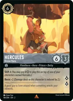 DISNEY LORCANA TCG Rise of the Floodborn Hercules Divine Hero Rare 181/204 - Image 1