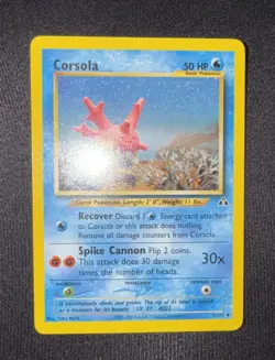Corsola 37/75 Neo Discovery Uncommon Pokemon Card - Image 1