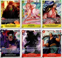 One Piece Card Game Bundle 6 Karten EN Bege Shirahoshi Momonosuke Teach Dragon B - Image 1
