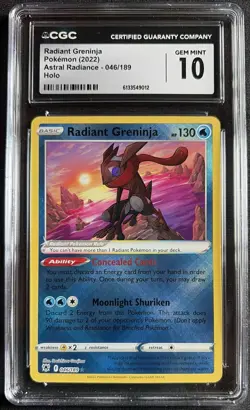 Radiant Greninja 046/189 CGC 10 Gem Mint Astral Radiance Holo Pokemon Card 2022 - Image 1
